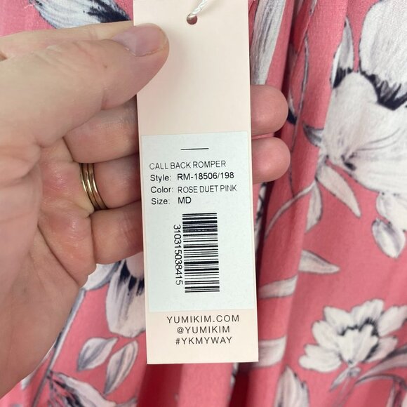 NWT YUMI KIM Romper Call Back Romper in Rose Duet Pink Floral Ruffle Medium M - Picture 8 of 10